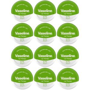 12-PACK Vaseline Aloe Vera Lip Therapy Soothes Dry Lips 20g